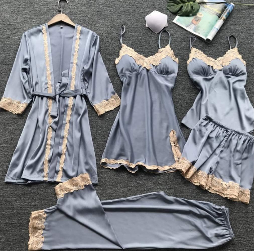 MDHDSY Pijama Mujer Five Piece Set Roupa De Dormir Feminina Elegant And Comfortable Home Service