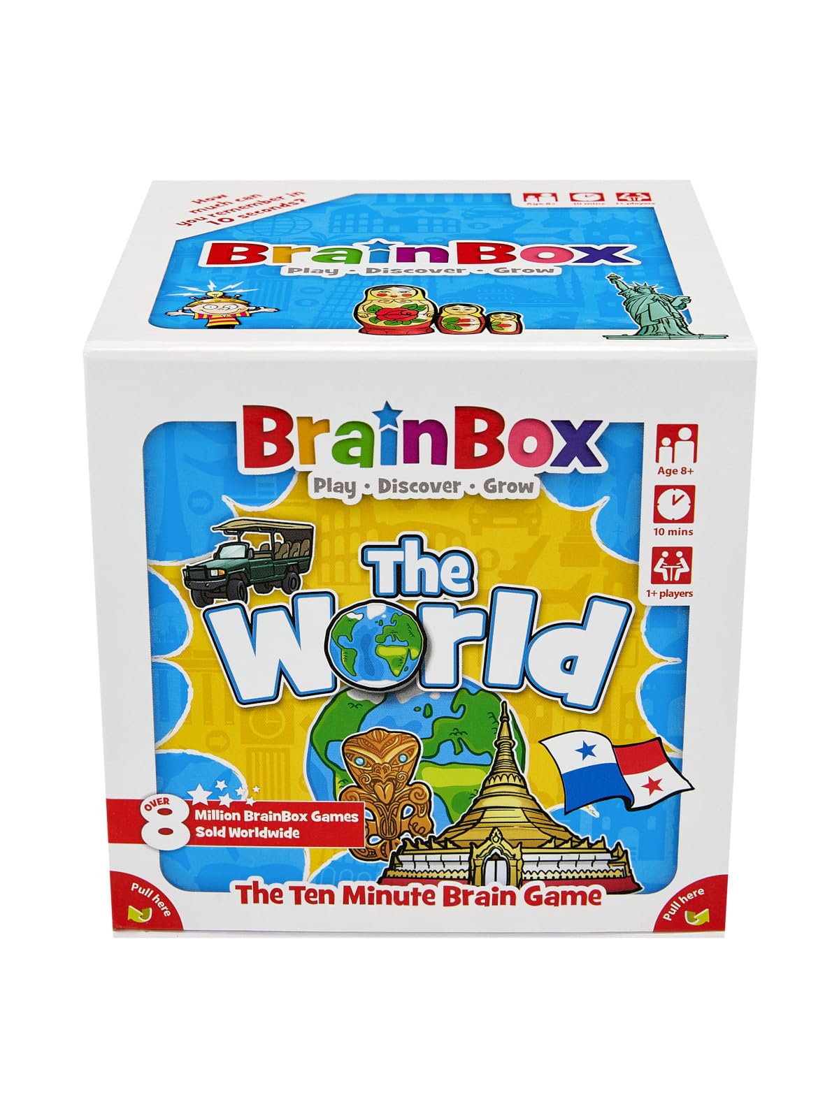 BrainBox The World | Fun & Educational Card Game | Ages 8+ | 1+ Players | 10 Minutes Play Time