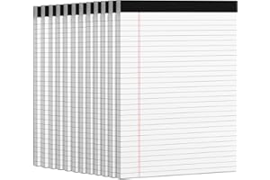 RONEKY Legal Pads 8.5 x 11.75 Writing Pads, [12 Pack] Wide Ruled Note Pads for Office/Home/School, 50 Sheet per Notepad, Double-Sided Printing Memo Refills Notepad Perforated Notebook Lined Paper of White
