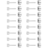Wrlcorly 8 Pairs FlatBack Threadless Tiny Stud Earrings for Women Men 316L Stainless Steel Cubic Zirconia Silver Gold Plated Push in Cartilage Tragus Helix Earring Piercing Jewelry Set 2mm 20G
