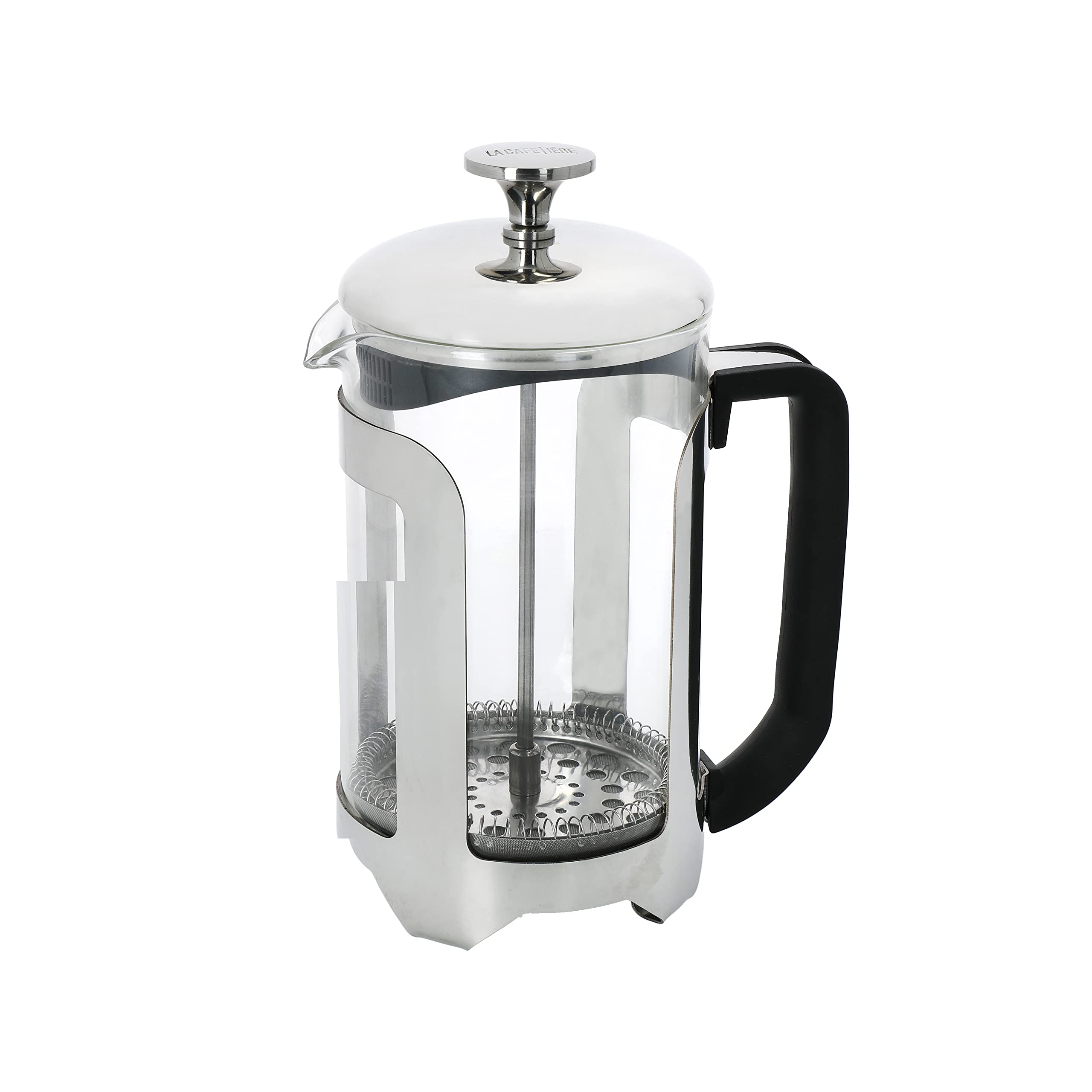 La Cafetière Roma 8 Cup Cafetière, Stainless Steel French Press Coffee Maker, 850ml Heat Resistant Cafetière with Fine-Mesh Filter, Ideal for Loose Tea and Ground Coffee, Dishwasher Safe