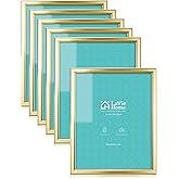 LaVie Home 8x10 Picture Frames (6 Pack, Gold) Simple Designed Photo Frame with High Definition Glass for Wall Mount & Table Top Display, Set of 6 Classic Collection