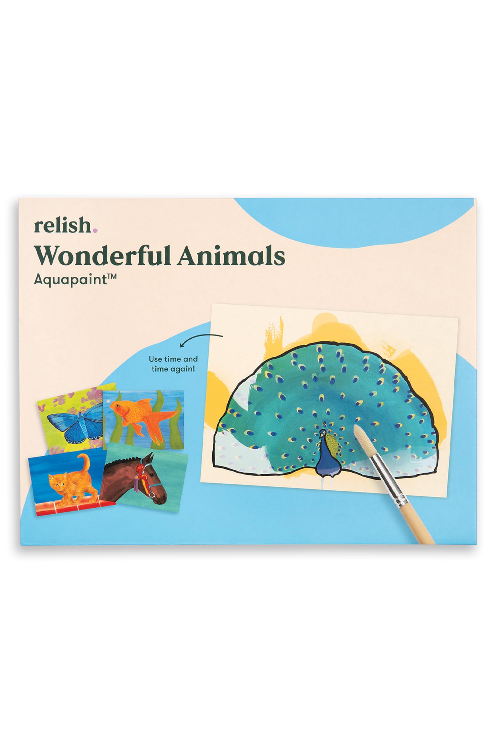 Relish - Dementia Aquapaints Activities - Pack of 5 Reusable Water Painting Toys, Wonderful Animals, Alzheimer’s Products & Gifts for Elderly/Seniors
