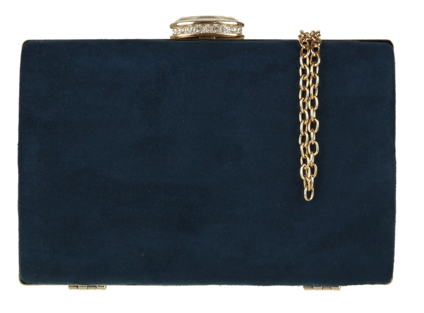 Girly Handbags Womens Elegant Suede Clutch Bag - Navy