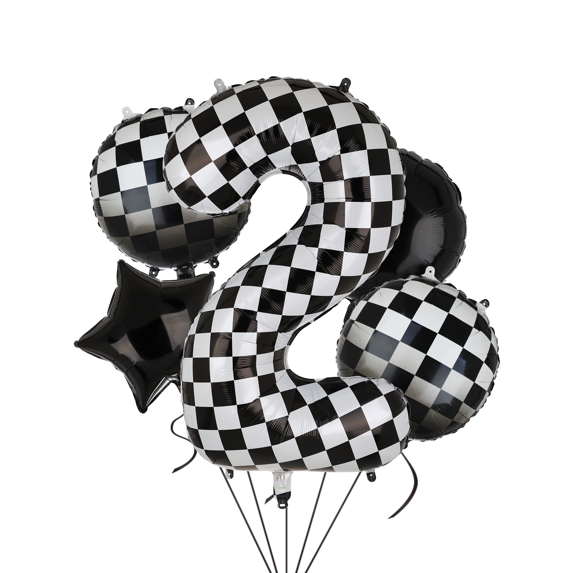 Photo 1 of 40 Inch Checkered Number Balloon 2 Black and White Two Fast Race Car Birthday Balloons Baby Hippie Smile Party Shower Boys 2nd Birthday Race Car Theme Party Décor Supplies 5 Pcs
