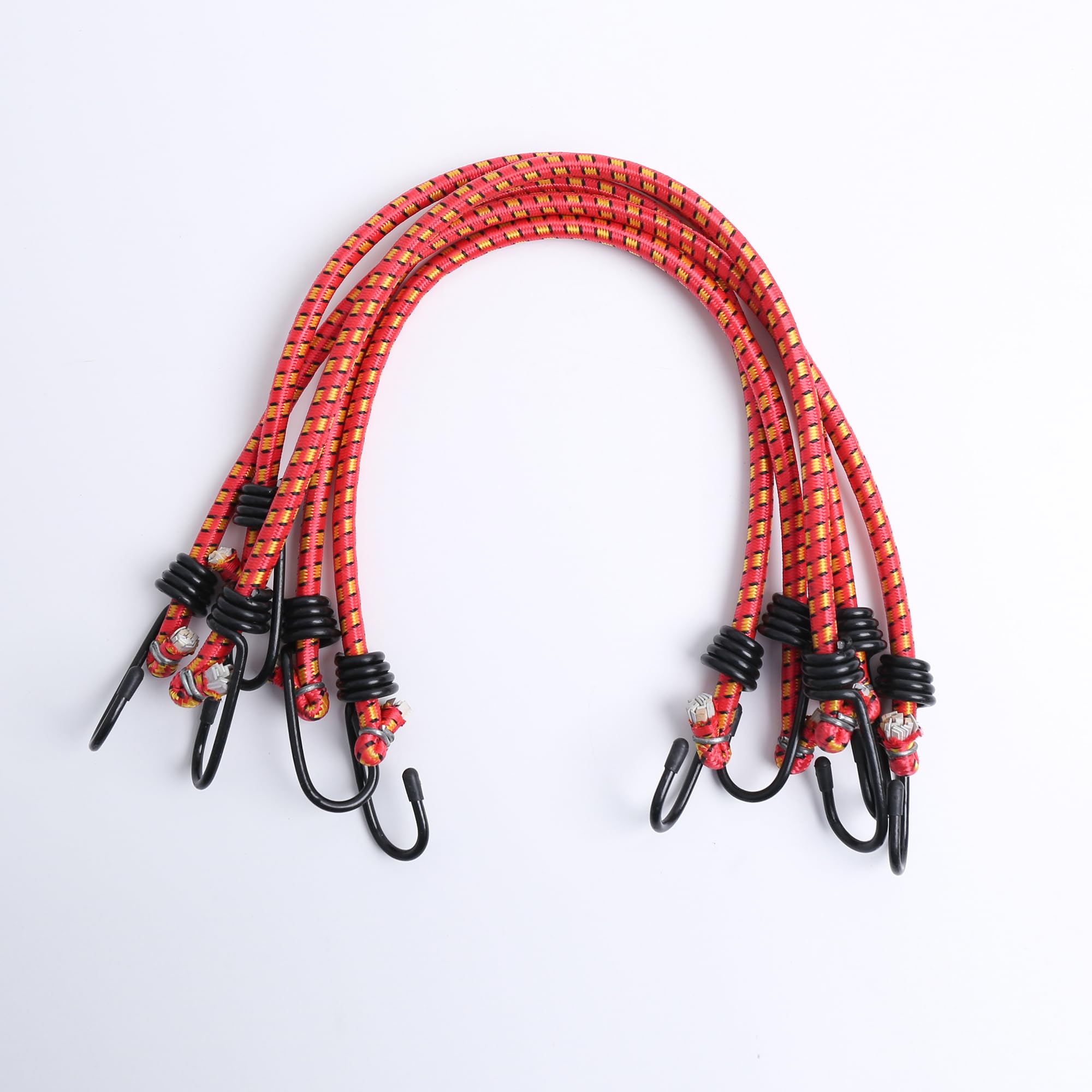 Photo 1 of 12" Elastic Bungee Cords with Hooks Bungee Cords Heavy Duty Outdoor, Bungie Cord Bundle Assortment with Metal Hook, Bungee Straps for Garage Storage,Kayaking, Camping(5pcs,12inch)