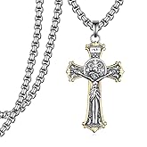 Sbzxbt Crucifix Necklace Men 925 Sterling Sliver St Benedict Crucifix Necklace Religious Gifts for Women Men Women