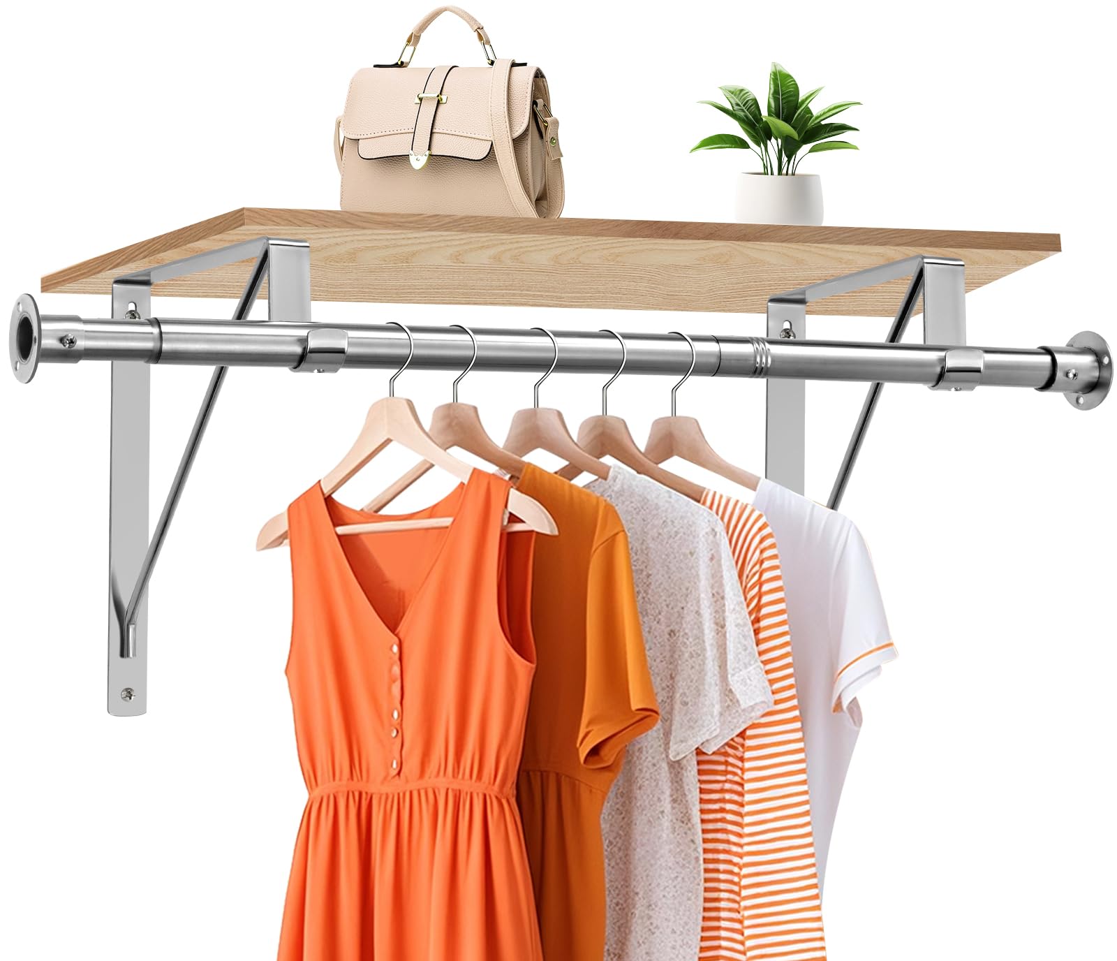 Closet Rod, 16 to 75 Inch Closet Rods Heavy Duty Adjustable Clothes ...