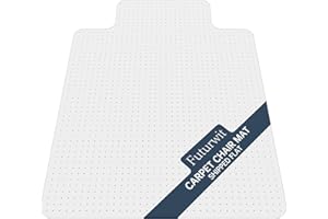 Futurwit Office Chair Mat for Carpet Floor, Heavy Duty Floor Protector for Desk, Plastic Rolling Chair Mats, Clear Floor Mat Smooth Glide, No Divot, 36" x 48" with Lip