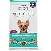 Natural Balance Specialized Nutrition Dry Dog Food with Chicken and Oatmeal for Dogs, Small Breed Digestive & Joint Health, Natural Ingredients with Added Vitamins & Minerals - 3.5 lbs