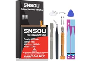SNRONEW Galaxy S23 Ultra Battery, (2024 Upgraded) 6800mAh EB-BS918ABY Li-Polymer Battery Replacement Compatible with Galaxy S23 Ultra 5G SM-S918U SM-S918U1 SM-S918B with Screwdriver Tool Kit