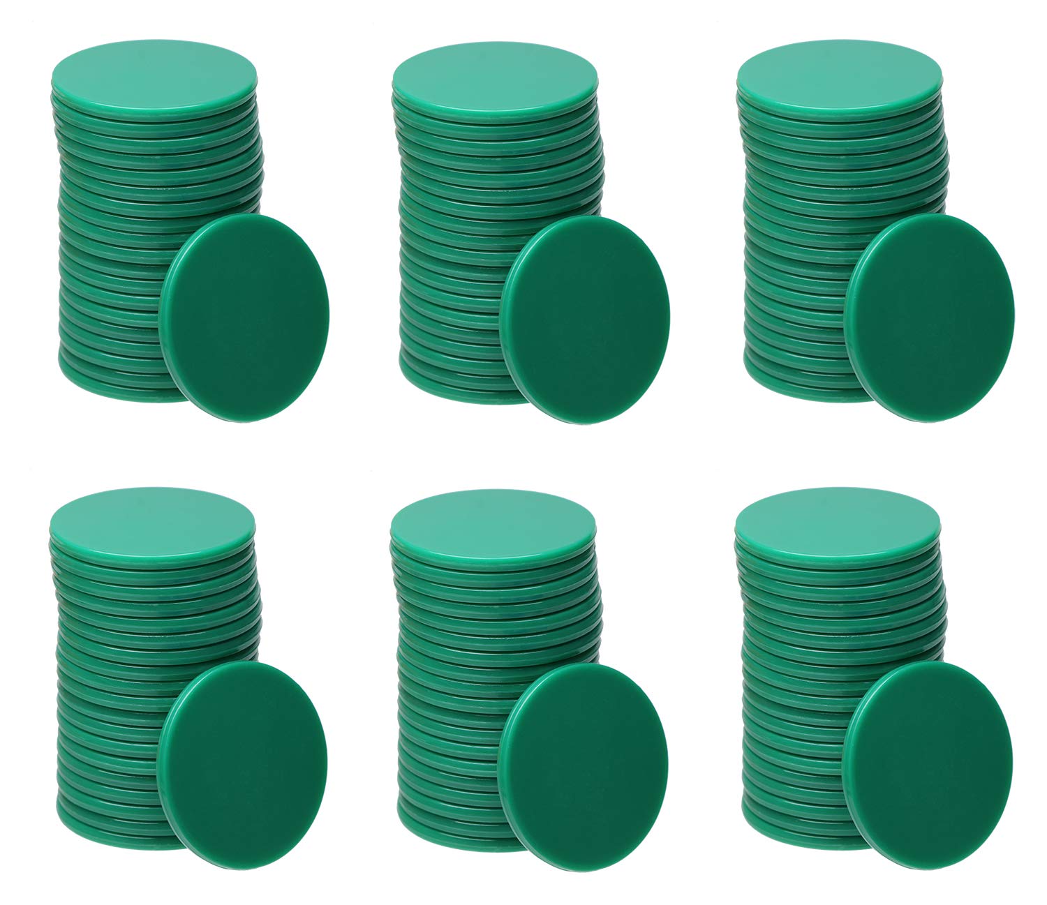 Photo 1 of Shapenty 25mm/1 Inch Small Plastic Learning Counters Disks Chip Counting Discs Markers for Math Practice and Poker Chips Game Tokens with Storage Box,120PCS (Green)