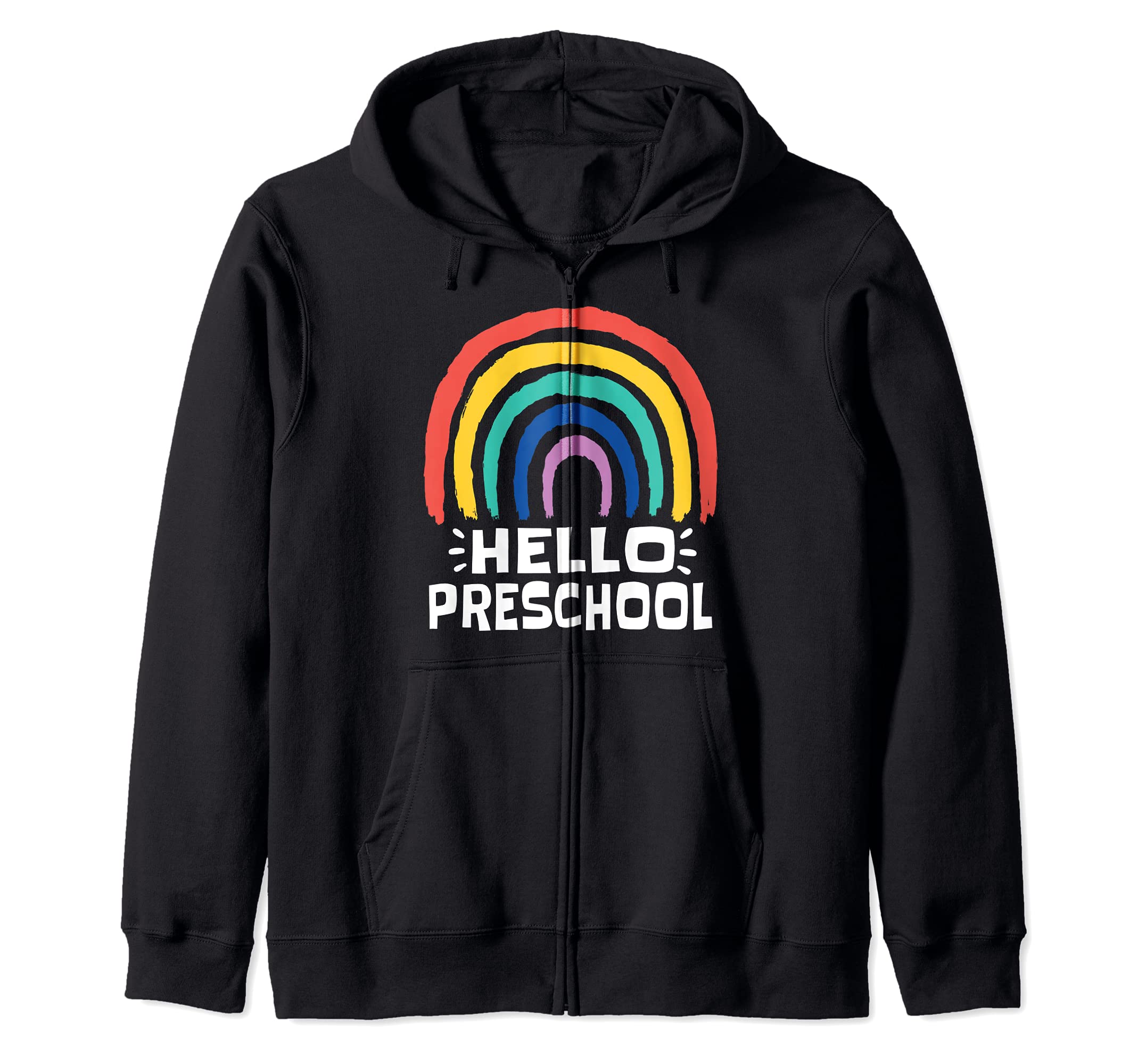 HELLO PRESCHOOL Goodbye School Teacher Student Pre-K Kids Zip Hoodie