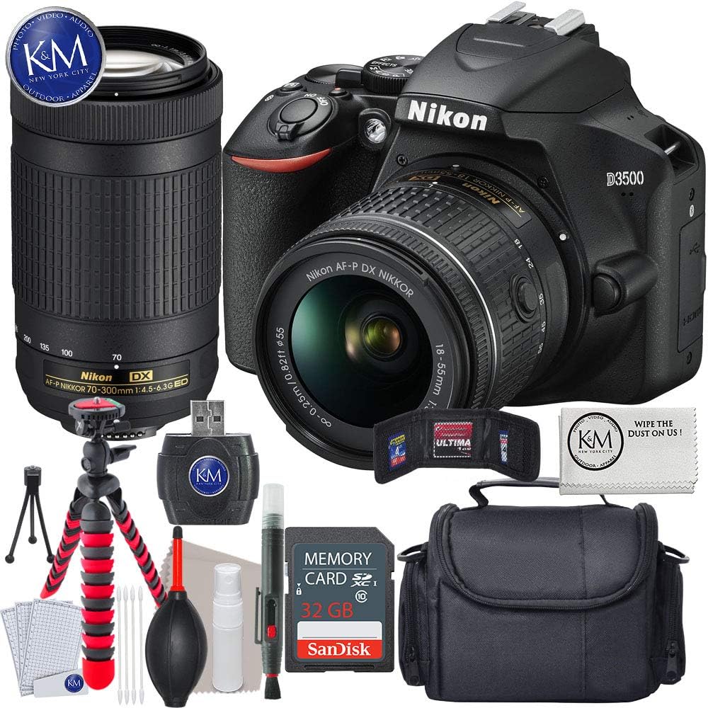 Nikon D3500 DSLR Camera with 1855mm and 70300mm Lenses + 32GB + Essential Photo