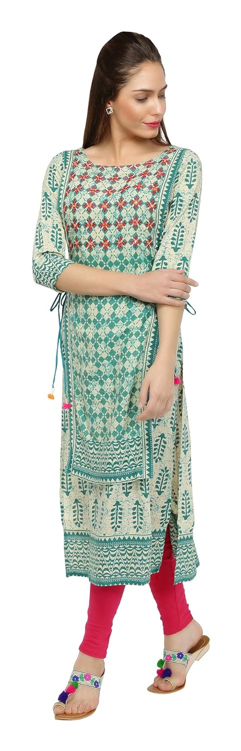 gulmohar jaipur women's rayon straight kurta
