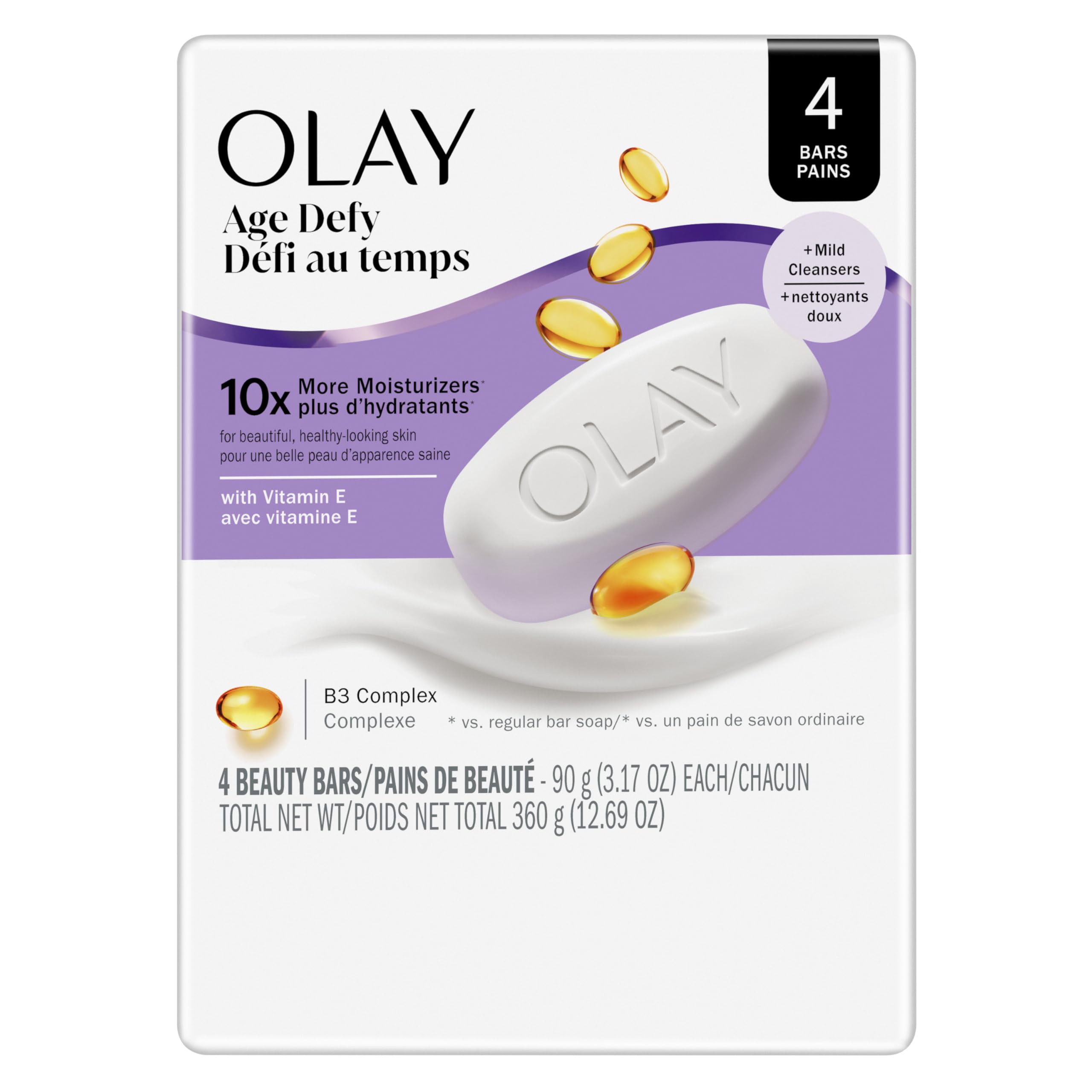 Olay Age Defying Moisturizing Body Bar- 4 Ct - 3.17 Oz