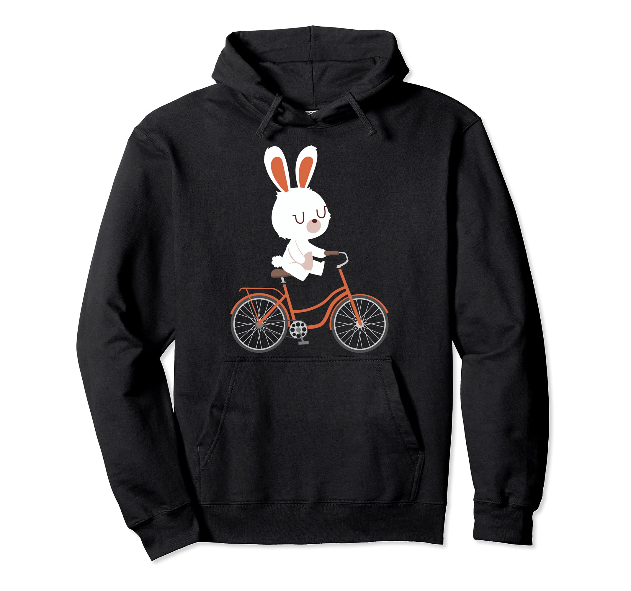 Cute Bunny On Bike I Rabbit Cycling I Bicycle Bunny Pullover Hoodie