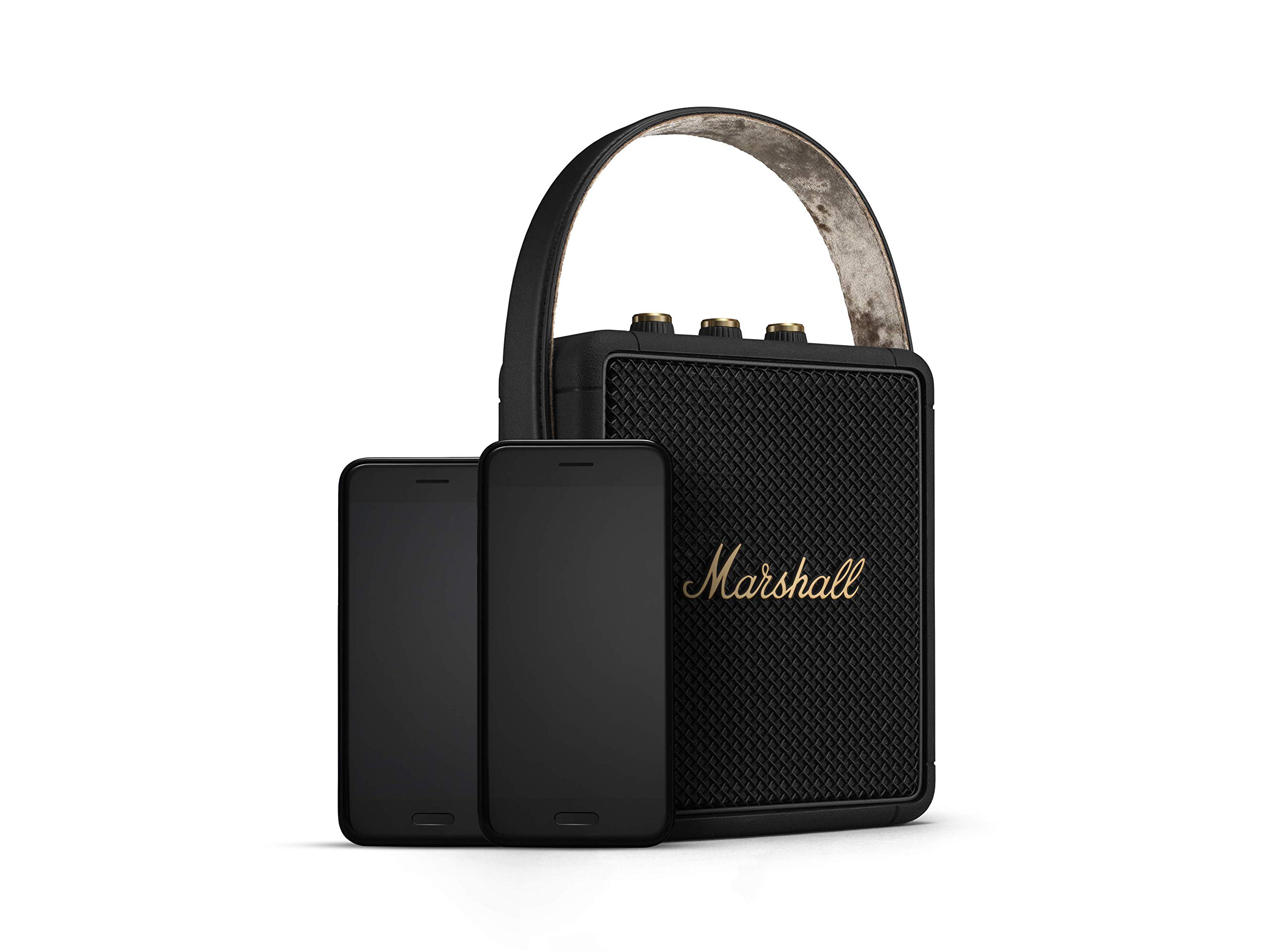 Marshall Stockwell II Portable Bluetooth Speaker, Black and Brass