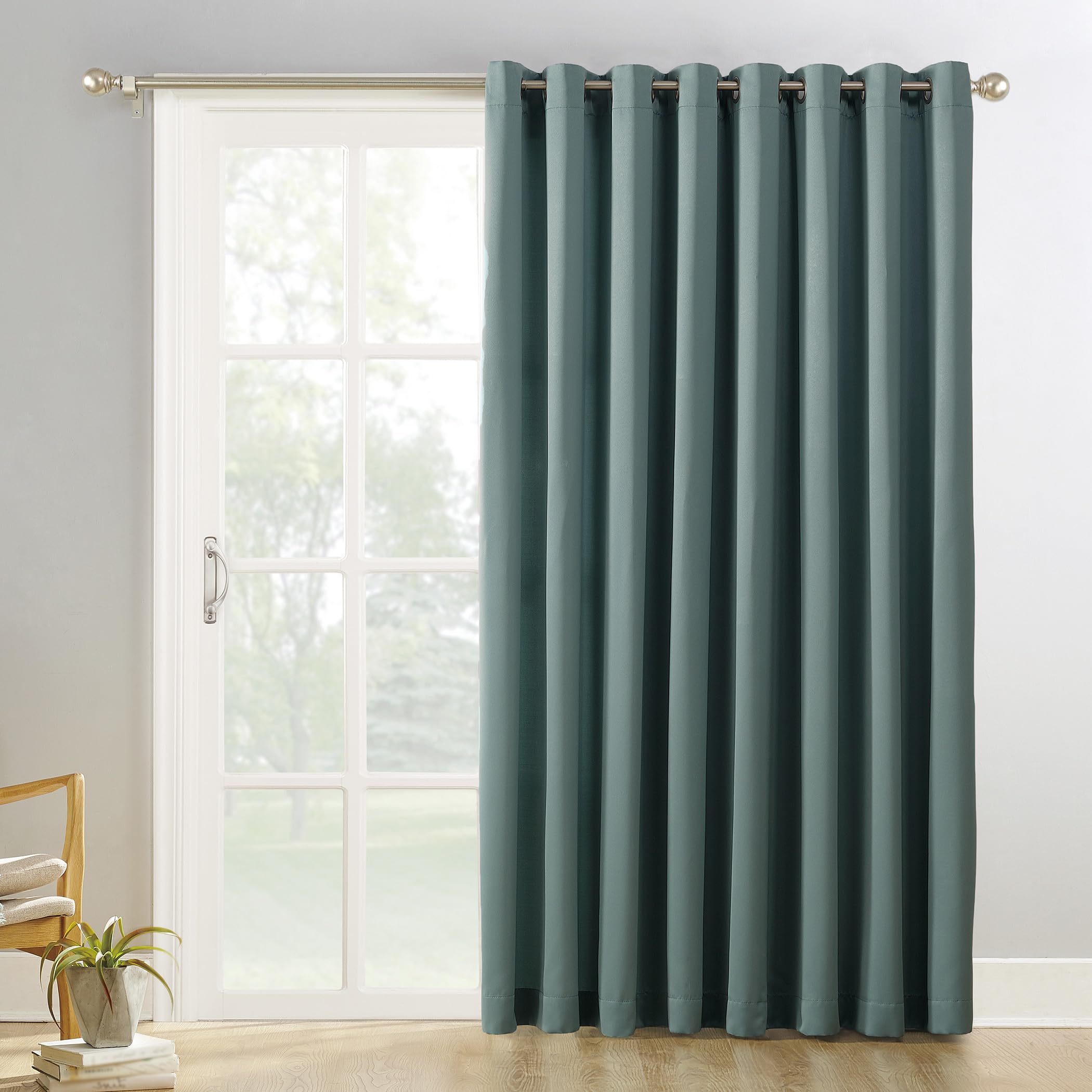Sun Zero Easton Extra-Wide Blackout Grommet Sliding Patio Door Curtain Panel — image 1