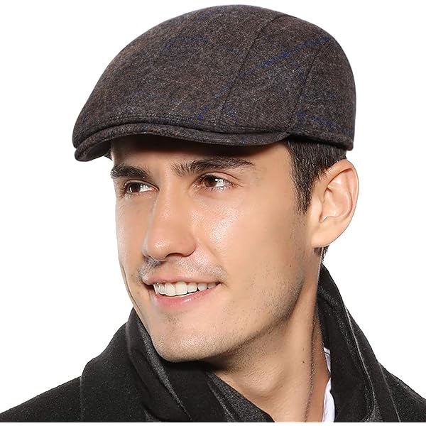 Sumolux Mens Newsboy Cap Winter Beret Hat Cabbie Flat Cap Black at