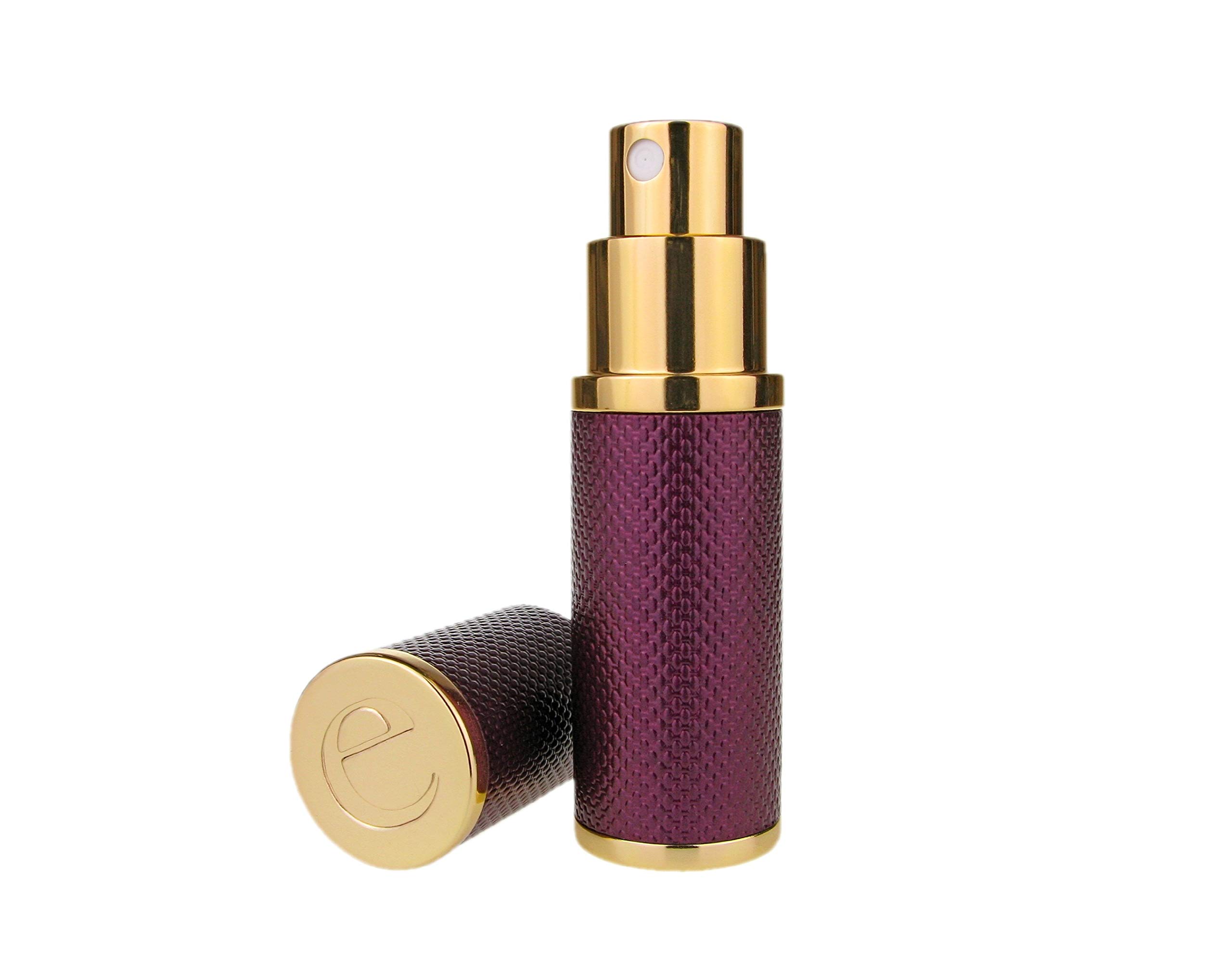 The Essential Atomizer Co. Patina 10ml refillable perfume atomiser with Gift Box. for handbag & travel. (PURPLE)