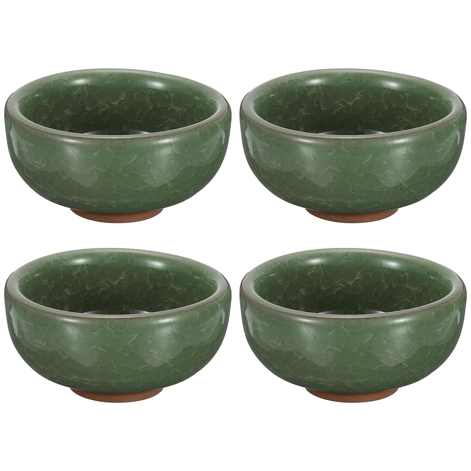 PATIKIL Chinese Calligraphy Ink Dish, 4 Pcs Painting Brush Rest Dish Multifunctional Japanese Ceramics Ink Water Plate for Calligraphy, Painting, Art Supplies, Light Green
