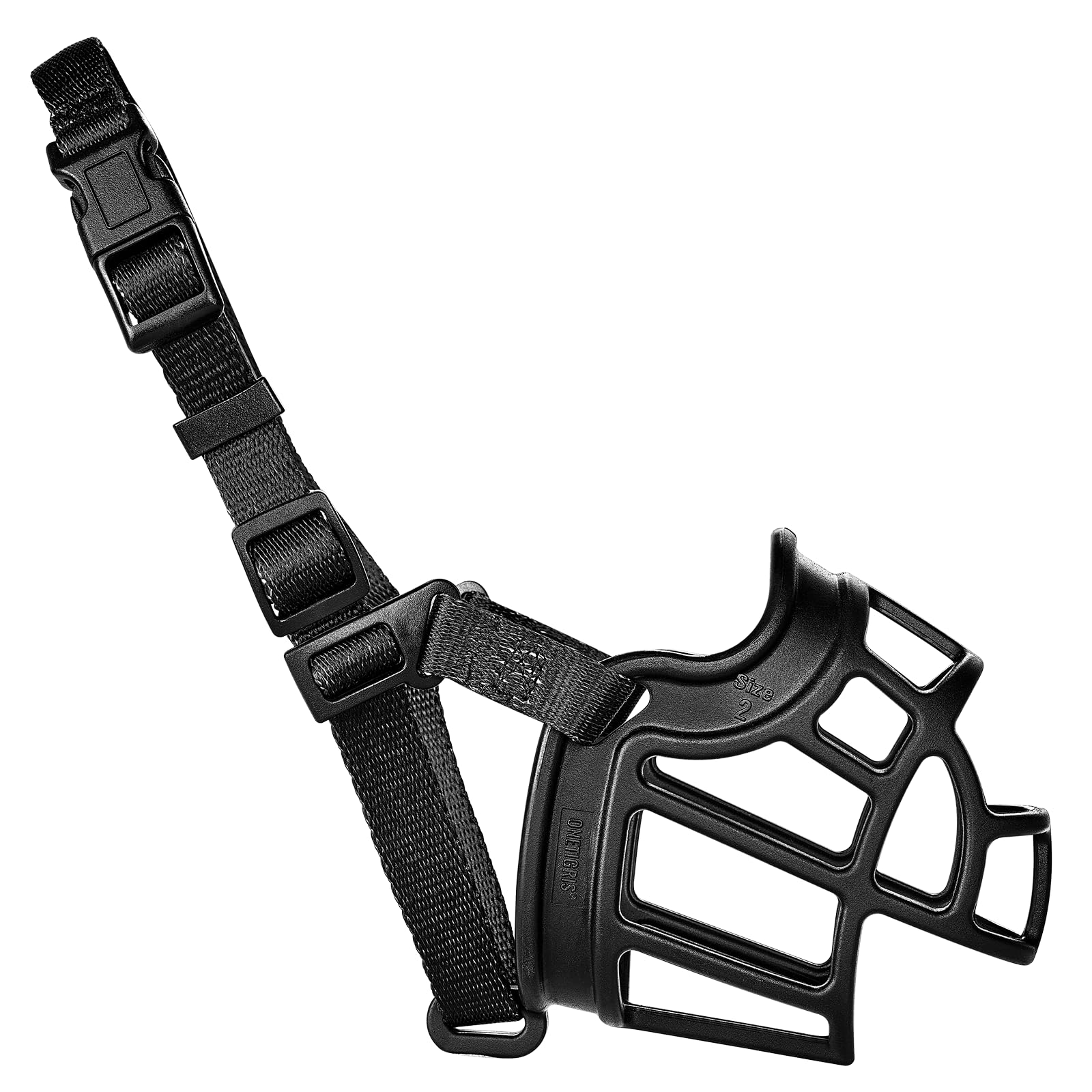 Onetigris Dog Muzzle,Soft Basket Silicone Muzzles for Small Medium Large Dogs,Humane Cage Mouth Cover, Perfect for Grooming and Training Medium, Large Aggressive Reactive Dogs(M)