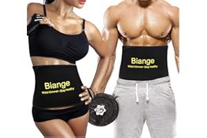 Biange Waist Trainer for Women Men Sweat Belt Waist Trimmer Belly Band Stomach Wraps