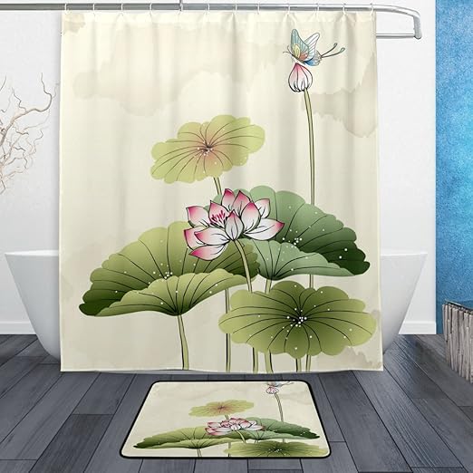 Amazon Com Alaza Set Of 2 Floral Flower 60 X 72 Inches Shower