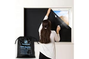 CHANGSHADE 79" X 57" Portable Blackout Shades for Windows, 100% Blackout Blinds Cut to Size, No Drill Blackout Curtains with Stickers, Temporary Blinds for Baby Nursery, Bedroom, Dorm Room, Office or Travel