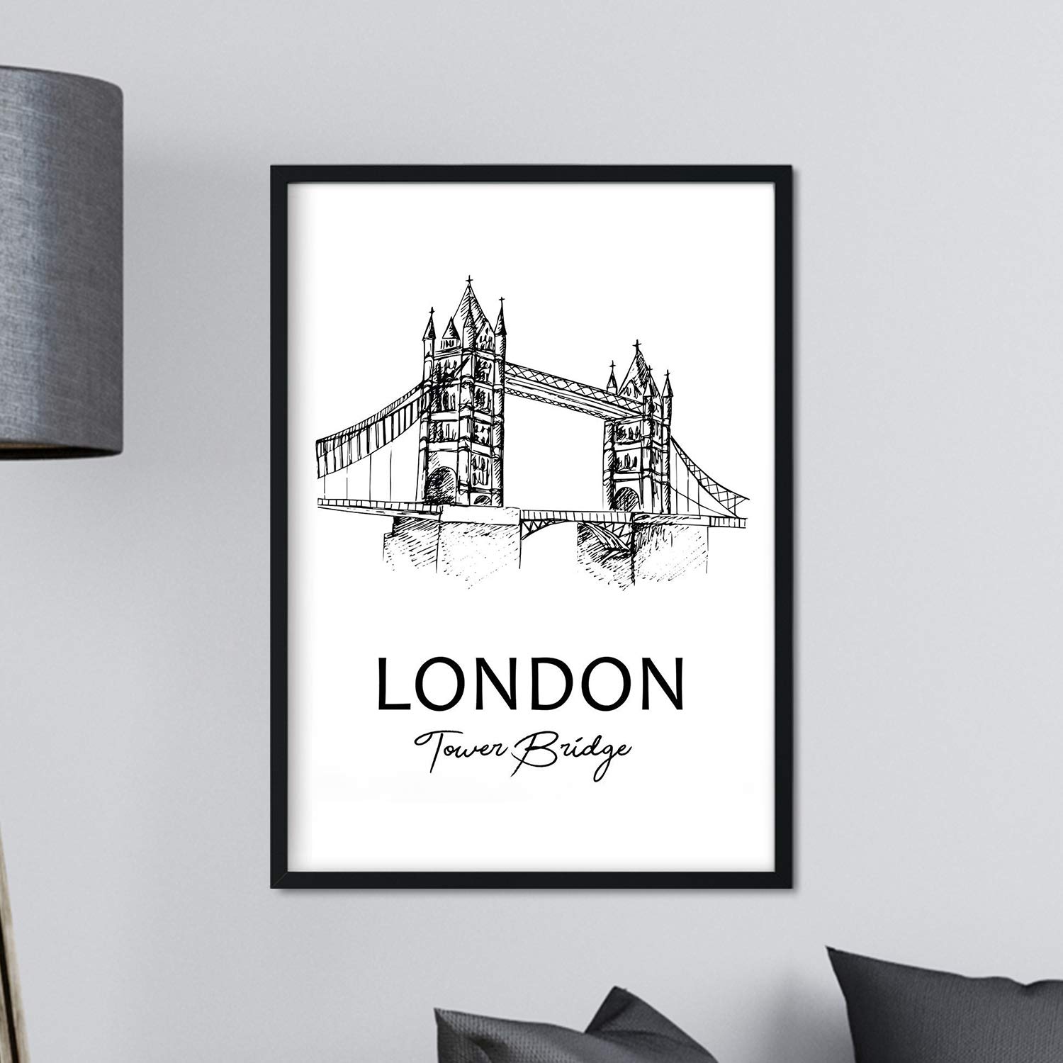 Nacnic Poster London - Tower Bridge. Sheets with monuments of cities. A3 size — image 1