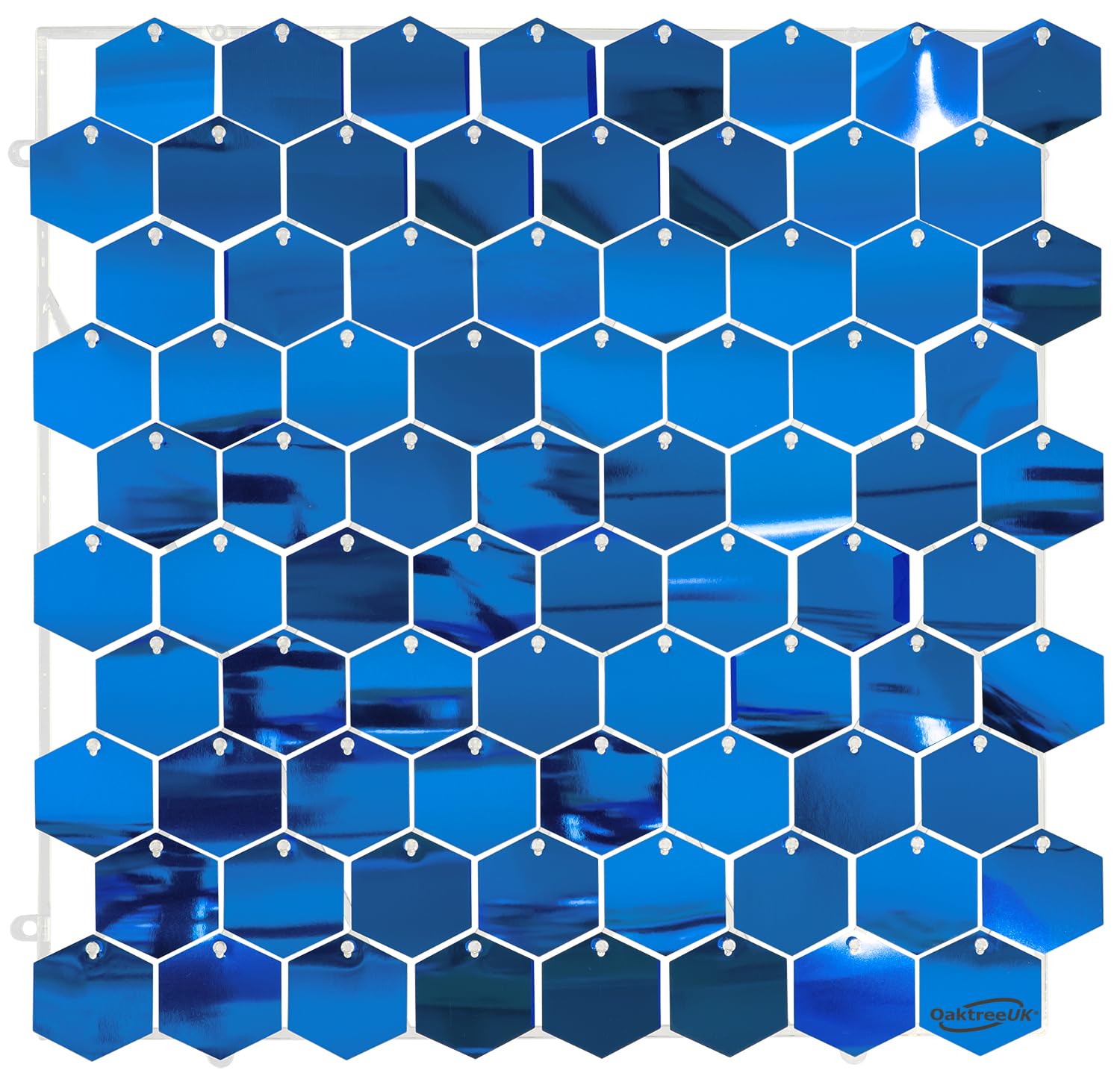 Sequin Wall Panel Hexagons 30cm x 30cm Metallic Light Blue (80 Hexagons)