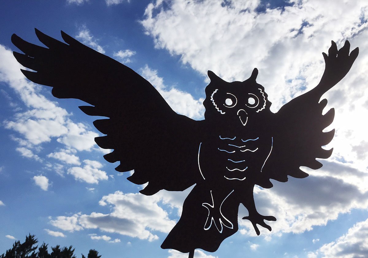 Edelrost Eule Uhu Lebensgross 67 Cm Gartenstecker Rost Rostfigur Rostige Gartendekoration Original Pflegeanleitung Von Steinfigurenwelt Minox Uz