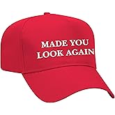 Political Made You Look Again Embroidered Otto Baseball Cap-Red