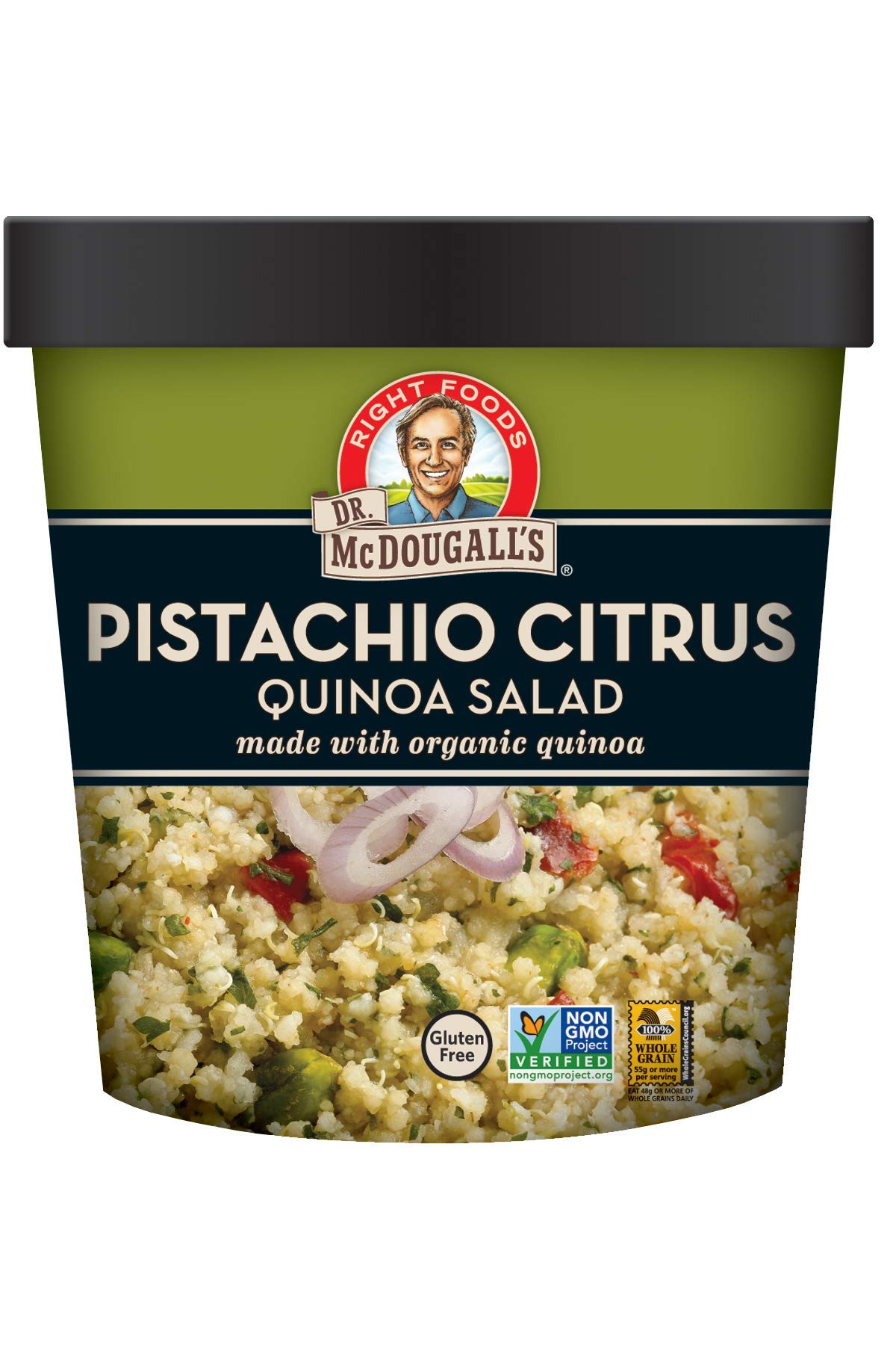 Dr. McDougall's Right Foods Pistachio Citrus Quinoa Salad, 2.3 Ounce Cups (Pack of 6) Made w/Organic Quinoa & Couscous, Vegan, Gluten-Free, Non-GMO, Cups From Certified Sustainably-Managed Forests by Dr. McDougall's Right Foods