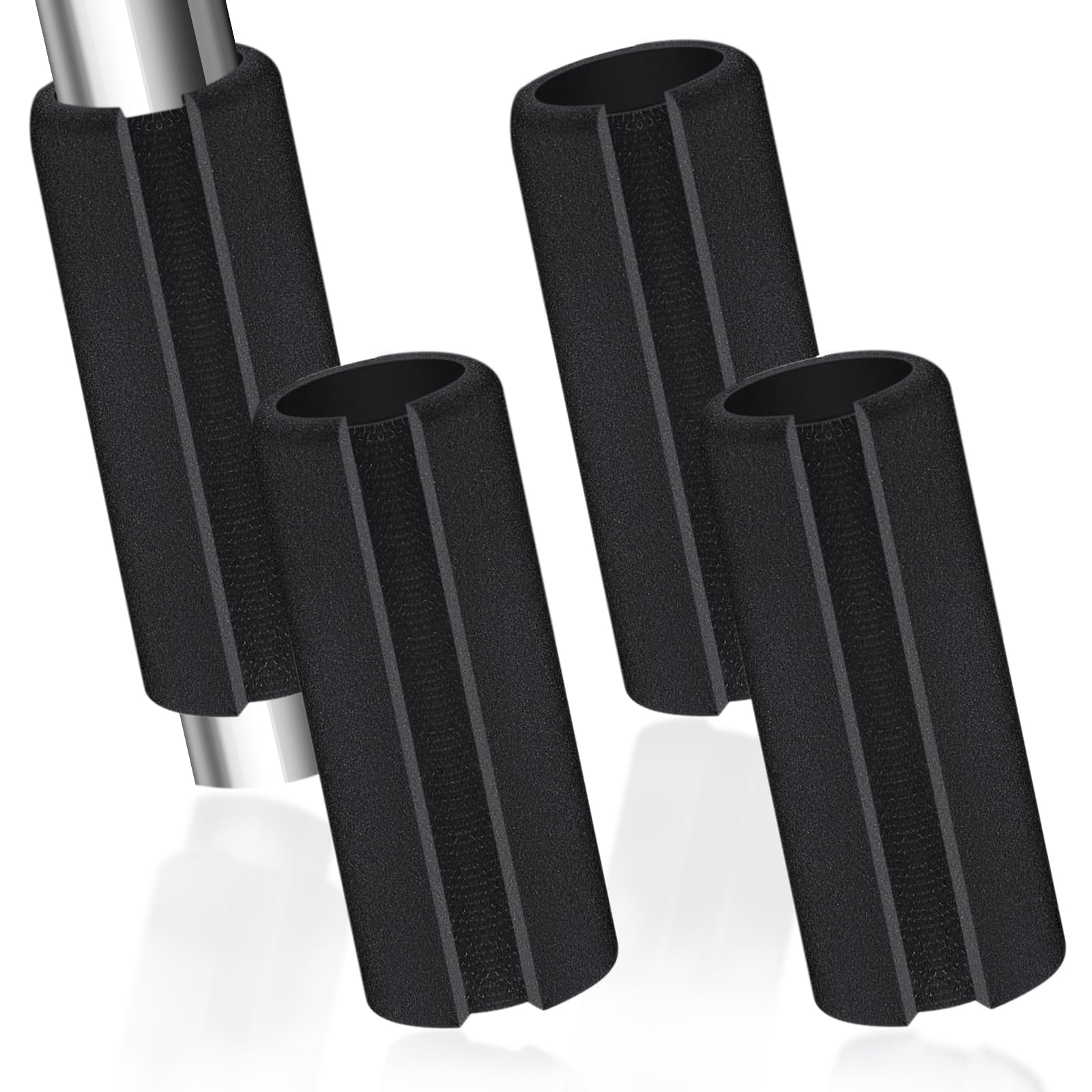 Photo 1 of AKLVBL 4 Pcs Universal Handle Grips 4.3 Inch NBR Rubber Foam Comfort Grip Buffer Tube Cover Black Soft Handle Bar Grips for Equipment Handlebar Grips Replacement