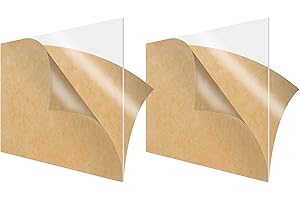 SimbaLux Acrylic Sheet Clear Cast Plexiglass 12” x 12” Square Panel 1/8” Thick (3mm) Pack of 2 Transparent Plastic Plexi Glass Board with Protective Paper for Signs, DIY Display Projects, Craft
