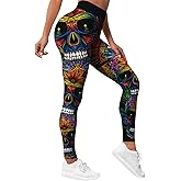 HIVICHI Printed Leggings for Women Pattern Graphic Colorful Cute Crazy High Waisted Workout Running Gym Exercise Yoga Pants
