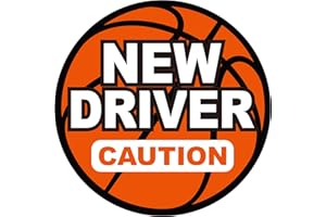 GEEKBEAR New Driver Car Magnet - Colorful, Reflective, Weather-Resistant - Circular 4.7 x 4.7 in (Basketball)