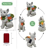 Goodeco Solar Garden Dog Statue with Succulent 7 LED Lights 19.5cm view 3