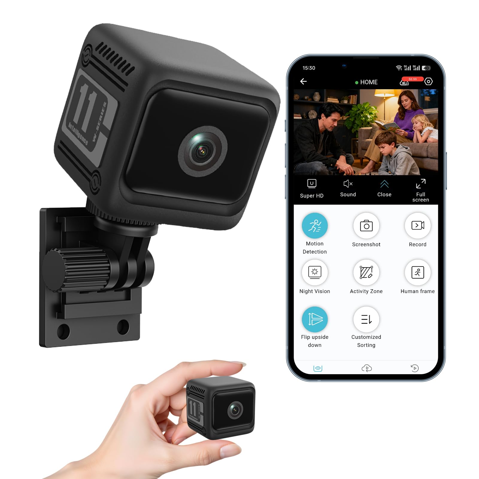 Photo 1 of Chasvon 4K Security Cameras for Home, Indoor Wireless WiFi Camera with App Control Motion Detection & Real-Time Alerts, Rechargeable Pet/Baby/House/Office Camera with Night Vision