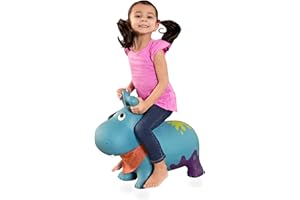 B. toys – Bouncy Boing Inflatable Hippo Ride – On Bouncer with Air Pump Included – Hankypants – Fun Bouncing Toy for Toddlers 18 Months and Up