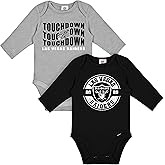 Gerber NFL unisex-baby Nfl 2-pack Long Sleeve Onesie Bodysuit