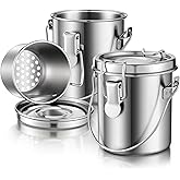 Dunzoom 2 Pcs Paint Brush Cleaner, 6.6 oz Portable Stainless Steel Brush Washer Holder with Lid and Filter Screen for Oil Cleaner Kits