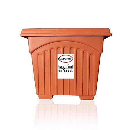 Pepper Agro Square Planter 14 Inch Terracotta (Set of 9qty)