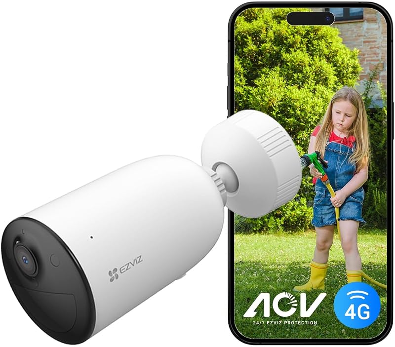 4G LTE Akku Überwachungskamera, 2K kabellose Außenkamera mit AOV-Modus, Personen-/Fahrzeugerkennung, Farbnachtsicht, 2-Wege-Audio und aktive Verteidigung, ohne WLAN, CB3