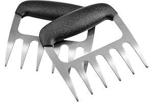 GEOLINHOME Metal Meat Claws for Grill, BBQ Meat Shredder with Molded PP Handle and 304 Stainless Steel Forks, Heat-Resistant Cutting Aid, Ideal for Shredding, Pulling, Lifting, and Serving Meat.