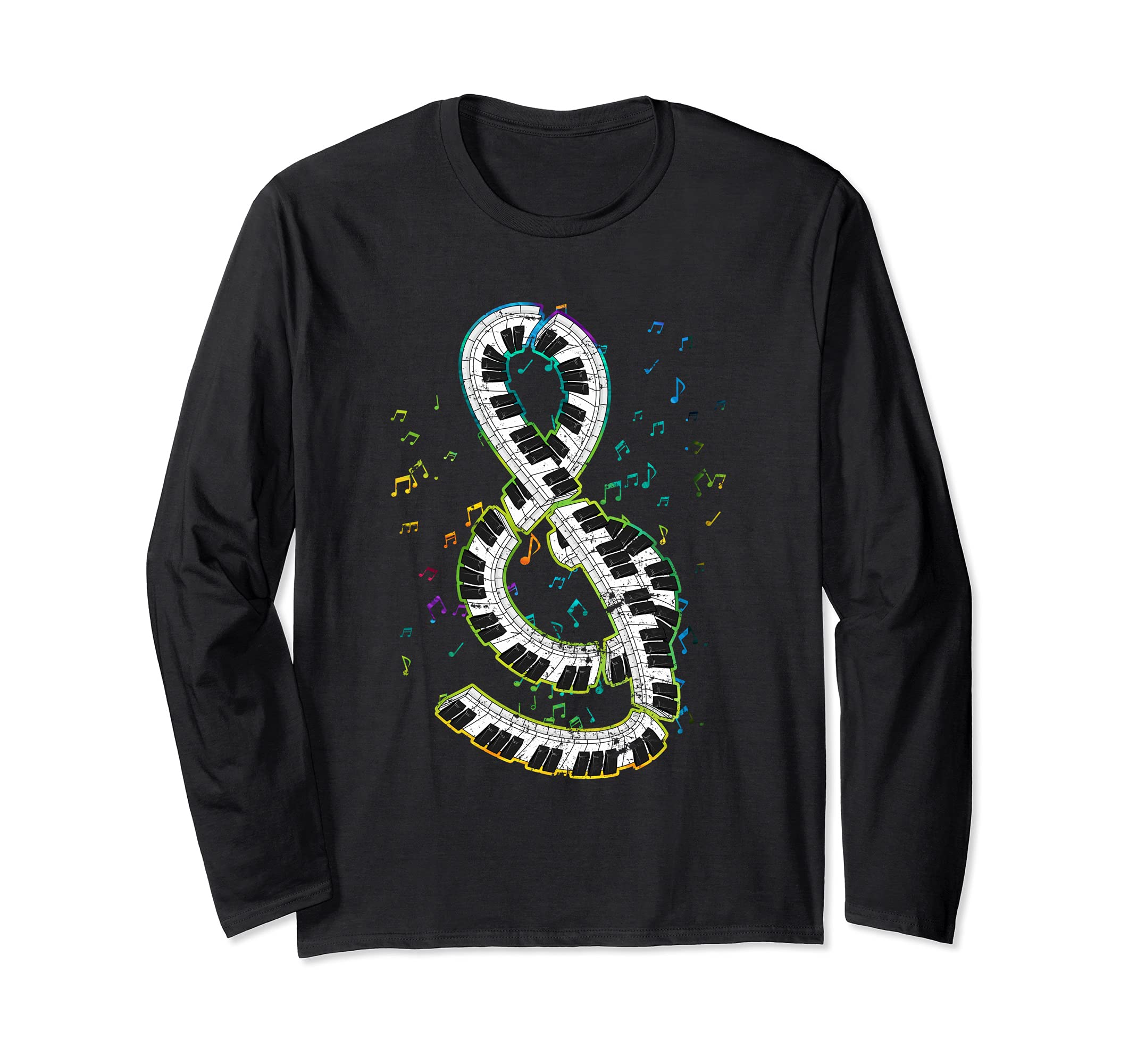 Pianist Treble Clef Classical Musician Keyboard Piano Long Sleeve T-Shirt