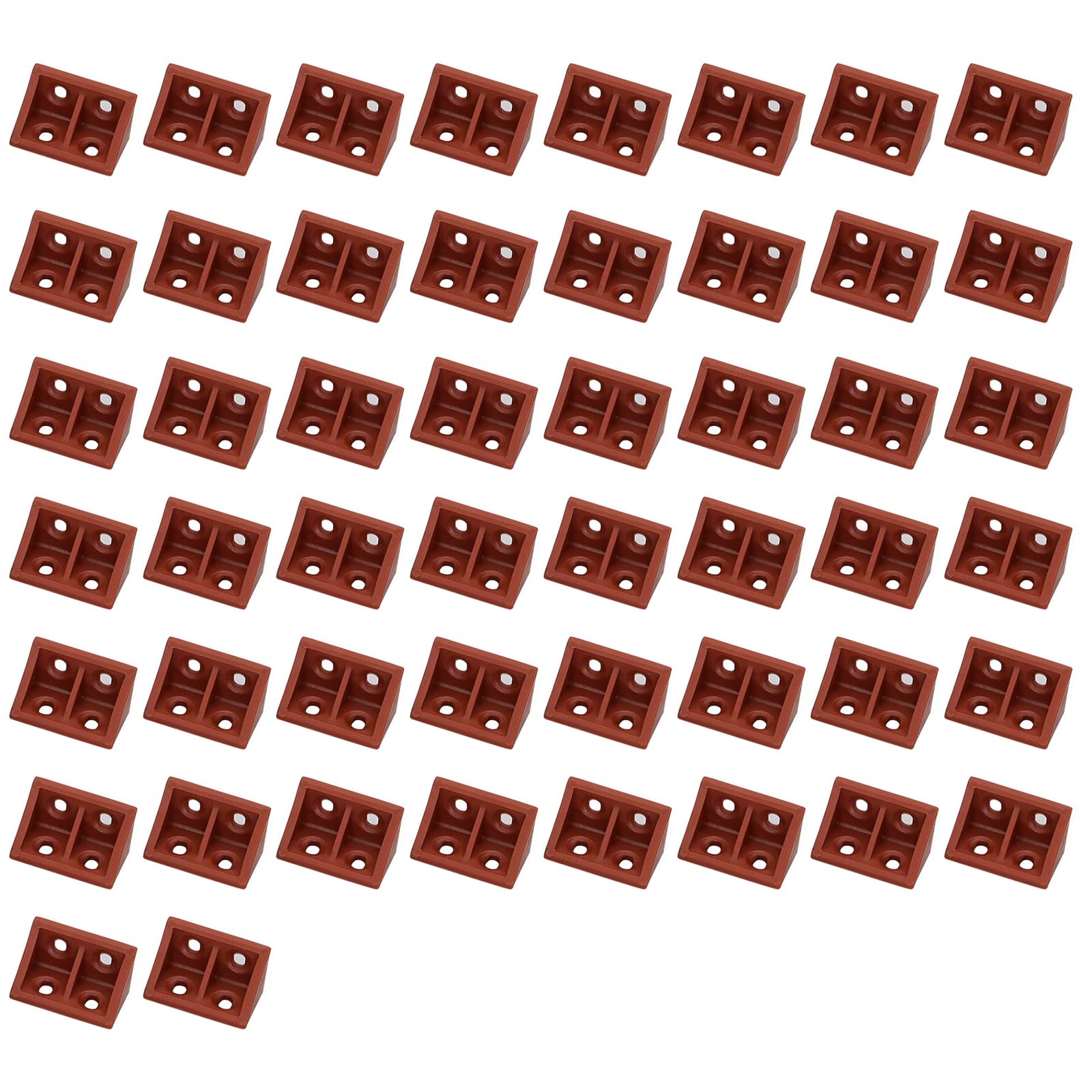 50PCS Plastic Corner Braces,Right Angle Board Holder,Shelf Support Corner Brace,for Furniture Drawers Reinforce,Reddish Brown