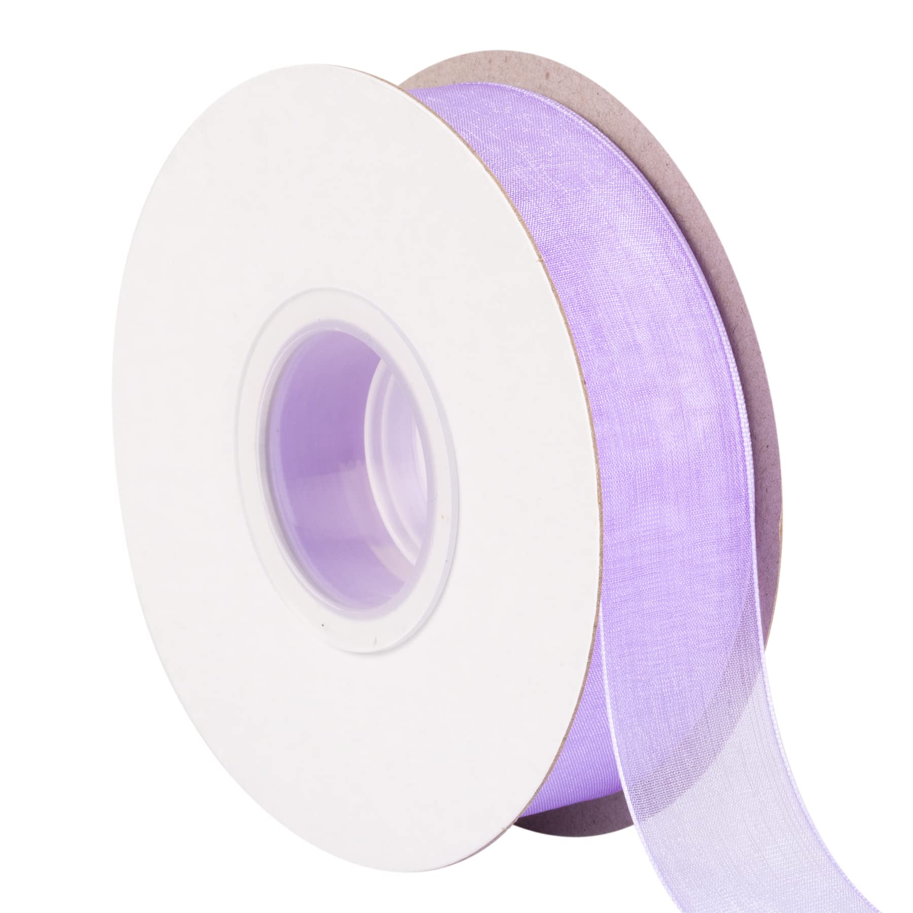 TEKDEERE 25mm Sheer Organza Ribbon,Lt. Orchid Shimmer Chiffon Ribbon for DIY Crafts Wedding Party Decorations, Gift Wrapping Bridal Bouquets (45M)